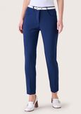 Kate screp fabric trousers BLUE OLTREMARE  Woman image number 2