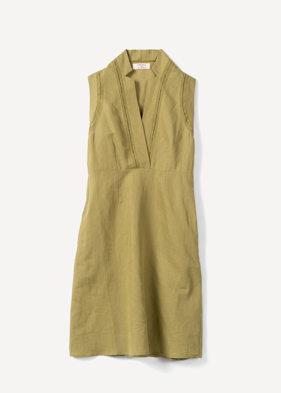 Aysha flared dress in linen and cotton VERDE Woman , image number 5