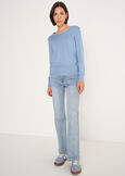 Melody wool sweater with round neck BLU MIDNIGHTCELESTE FIORDALISOVIOLA VINACCIAROSA Woman image number 4