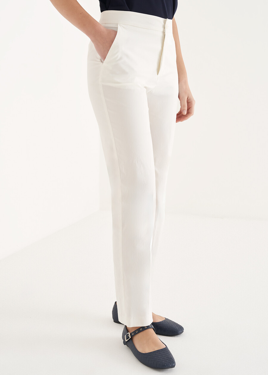 Alice bengaline trousers BLUBIANCO WHITEMARRONENERO BLACK Woman , image number 3