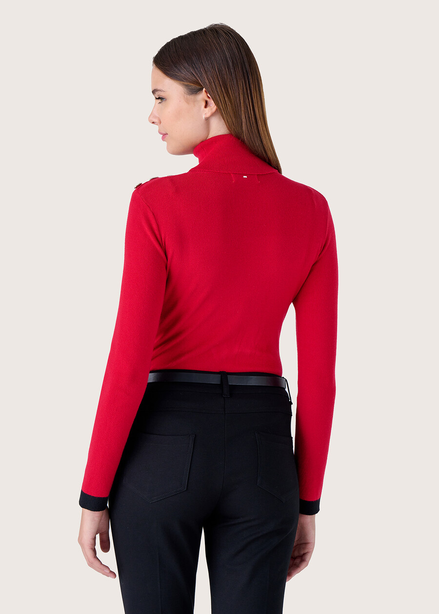 Mayra jersey with strass ROSSO PAPAVERO Woman , image number 3