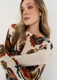 Muriel patterned crewneck sweater BIANCO WHITE Woman image number 2