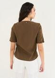 Barbi T-shirt with embroidery MARRONE Woman image number 3