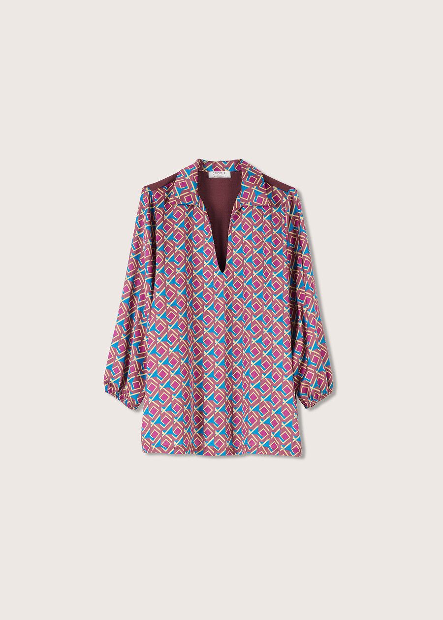 Sadee blouse in double fabric MARRONE EQUADORNERO BLACK Woman , image number 4