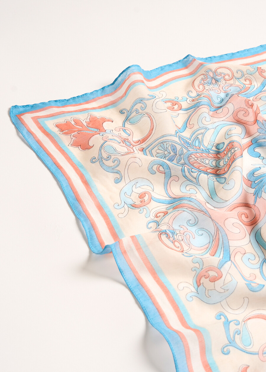 Sean silk blend printed scarf

 BLU AVION Woman , image number 3