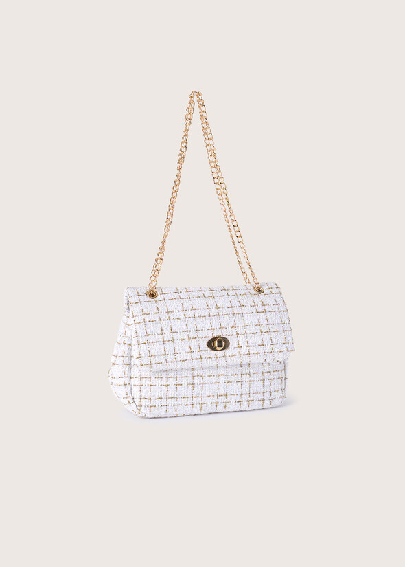 Pochette Bethany in bouclé BIANCO WHITEBEIGE GESSOBLU AQUAMARINE Donna null