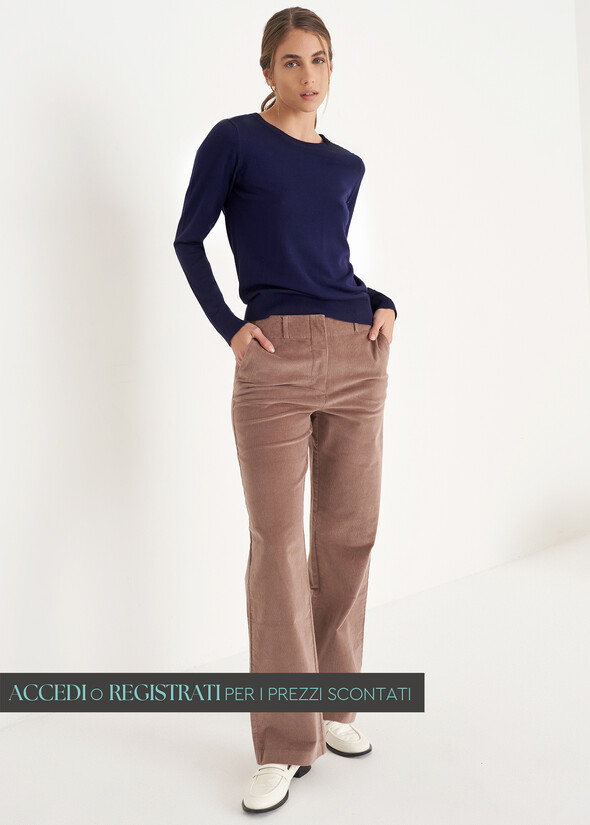 Pantalone Giorgia in velluto di cotone GRIGIO TORTORA Donna null