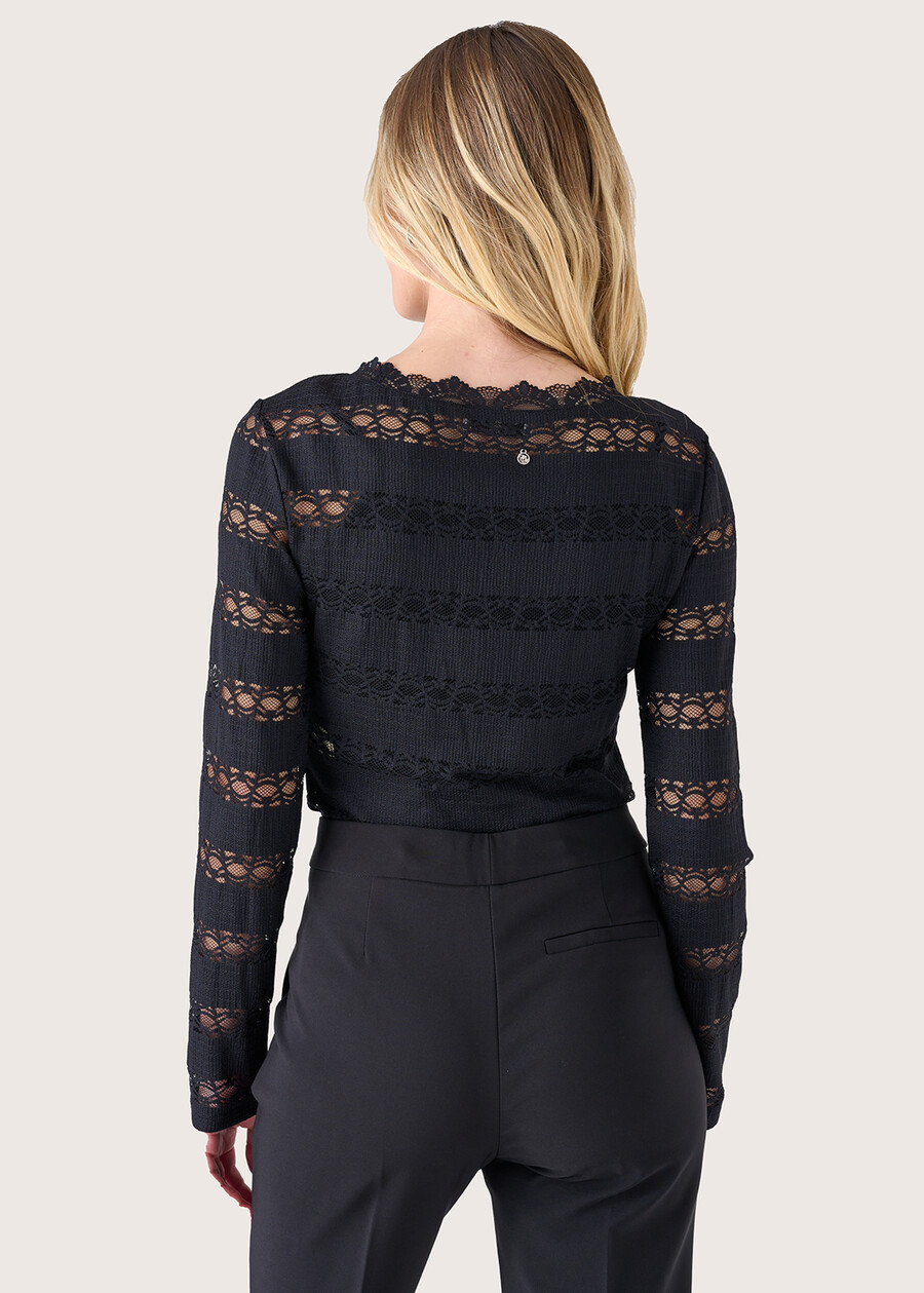 Saronno lace jersey NERO BLACK Woman , image number 3