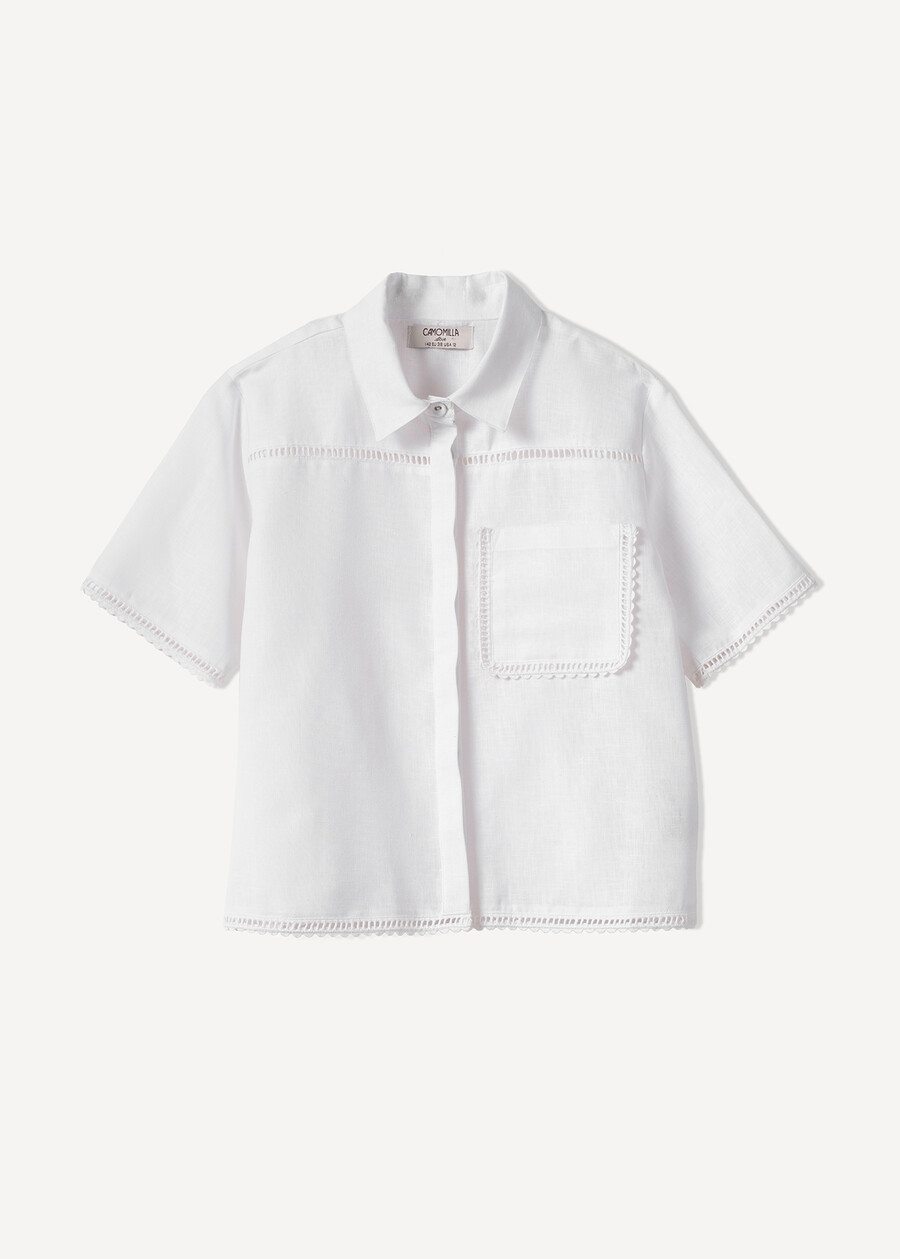 Clelia shirt with lace details BIANCO WHITE Woman , image number 5