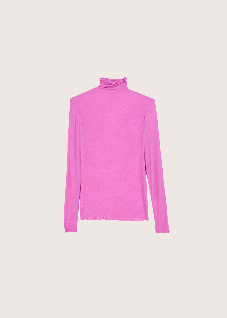 Maglia Stacey in viscosa NERO BLACKBEIGE LATTEBLU LAGUNAVIOLA IRISMARRONE TIERRAVERDE AVOCADO Donna , immagine n. 4