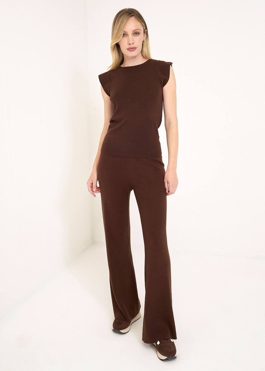 Pantaloni Parker con micropaiettes MARRONE Donna , immagine n. 1