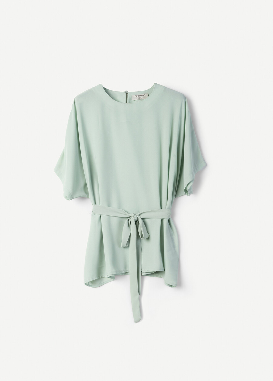 Blusa Benor in georgette BLUE TURCHESEVERDE SALVIA Donna , immagine n. 5