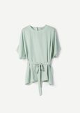 Blusa Benor in georgette BLUE TURCHESEVERDE SALVIA Donna immagine n. 5