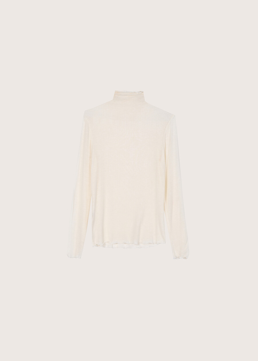 Maglia Stacey in viscosa NERO BLACKBEIGE LATTEBLU LAGUNAVIOLA IRISMARRONE TIERRAVERDE AVOCADO Donna , immagine n. 4