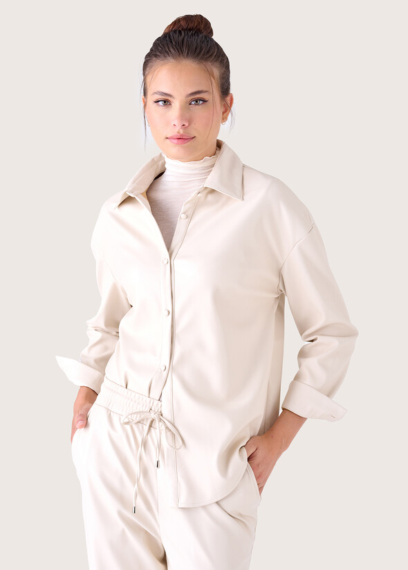 Celsi eco-leather shirt BEIGE GESSO Woman null
