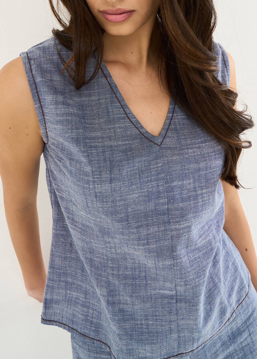 Top Taigo basic con scollo a V DENIM Donna , immagine n. 2