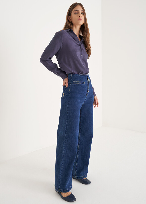 Dannie cotton denim trousers DENIM DARK DENIM Woman null