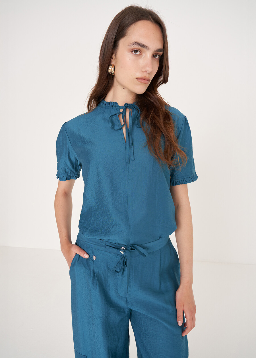 Blusa Babus in viscosa MARRONEBLU OTTANIO Donna , immagine n. 1