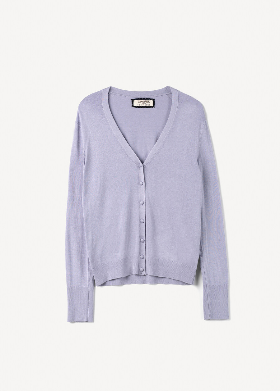 Cardigan Carl con scollo a V CELESTE POLVEREVIOLA LAVANDA Donna , immagine n. 5