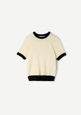 T-shirt in maglia Six BEIGE AVENANERO BLACK Donna immagine n. 5