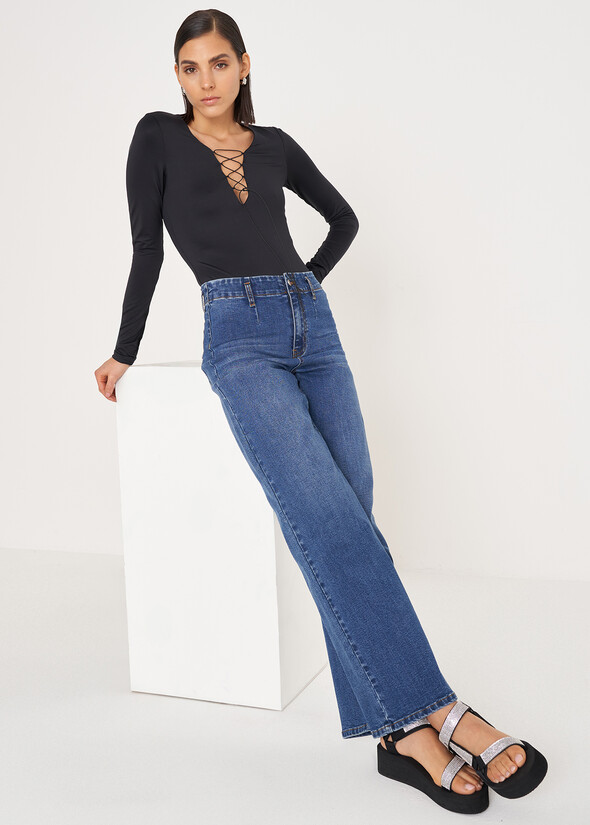 Dean denim cotton trousers DENIM MEDIUM DENIM Woman null