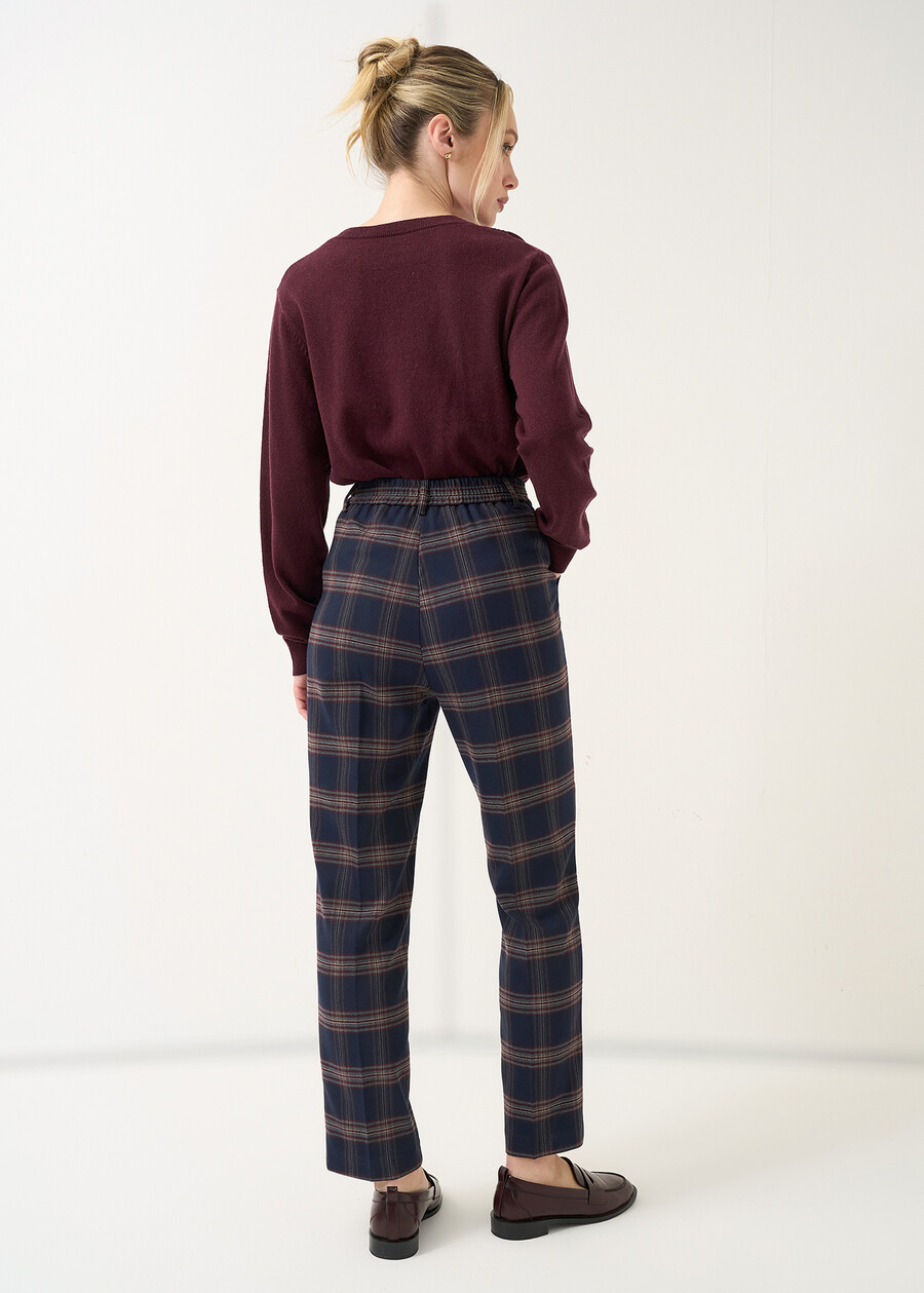 Alice check print slim-fit trousers BLU BLUE Woman , image number 4