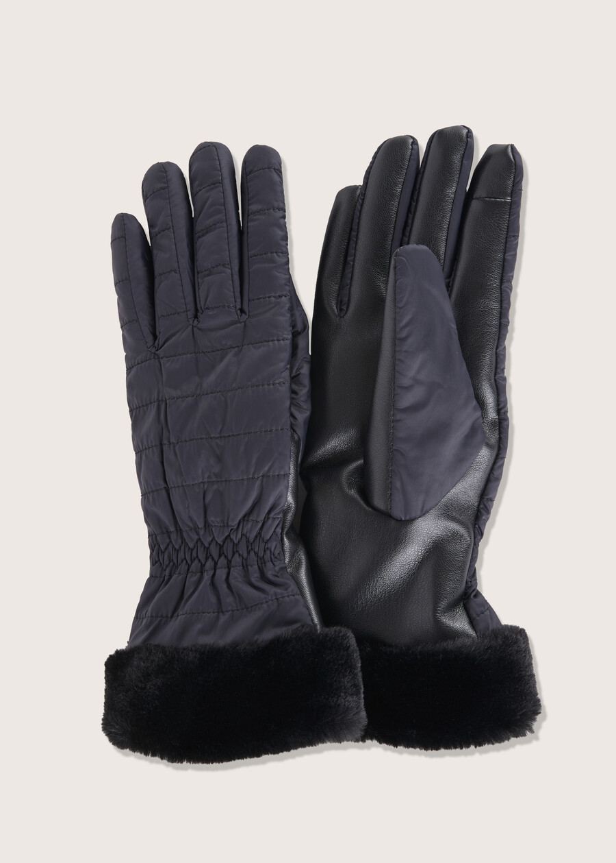 Gyanet eco-leather and nylon gloves, Woman  