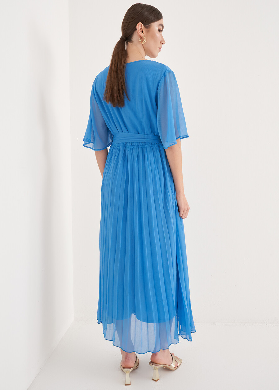 Abito Amory In Georgette GIALLOZAFFIBLUE TURCHESE Donna , immagine n. 3