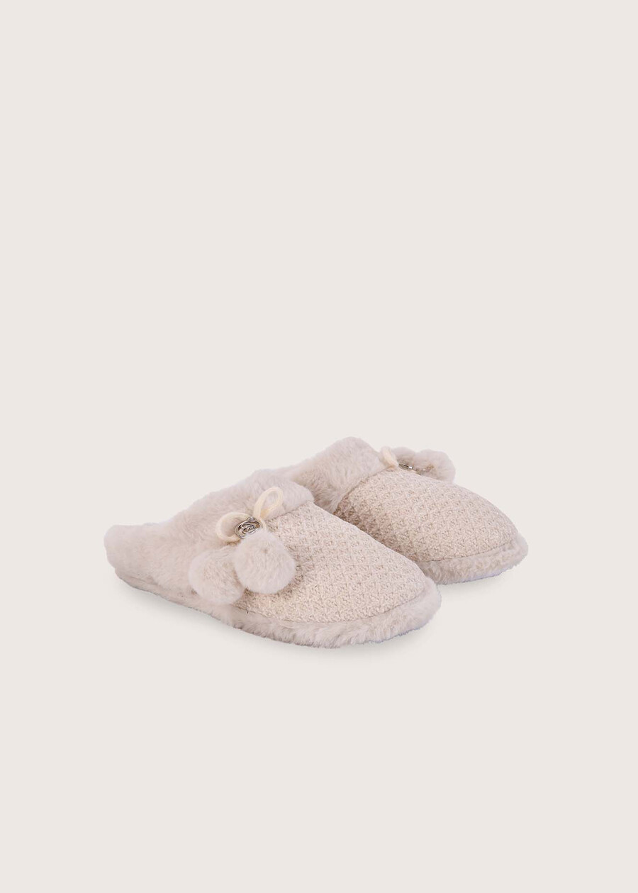 Pantofole Pris in ciniglia BEIGE GESSOROSA BOUQUET Donna , immagine n. 1