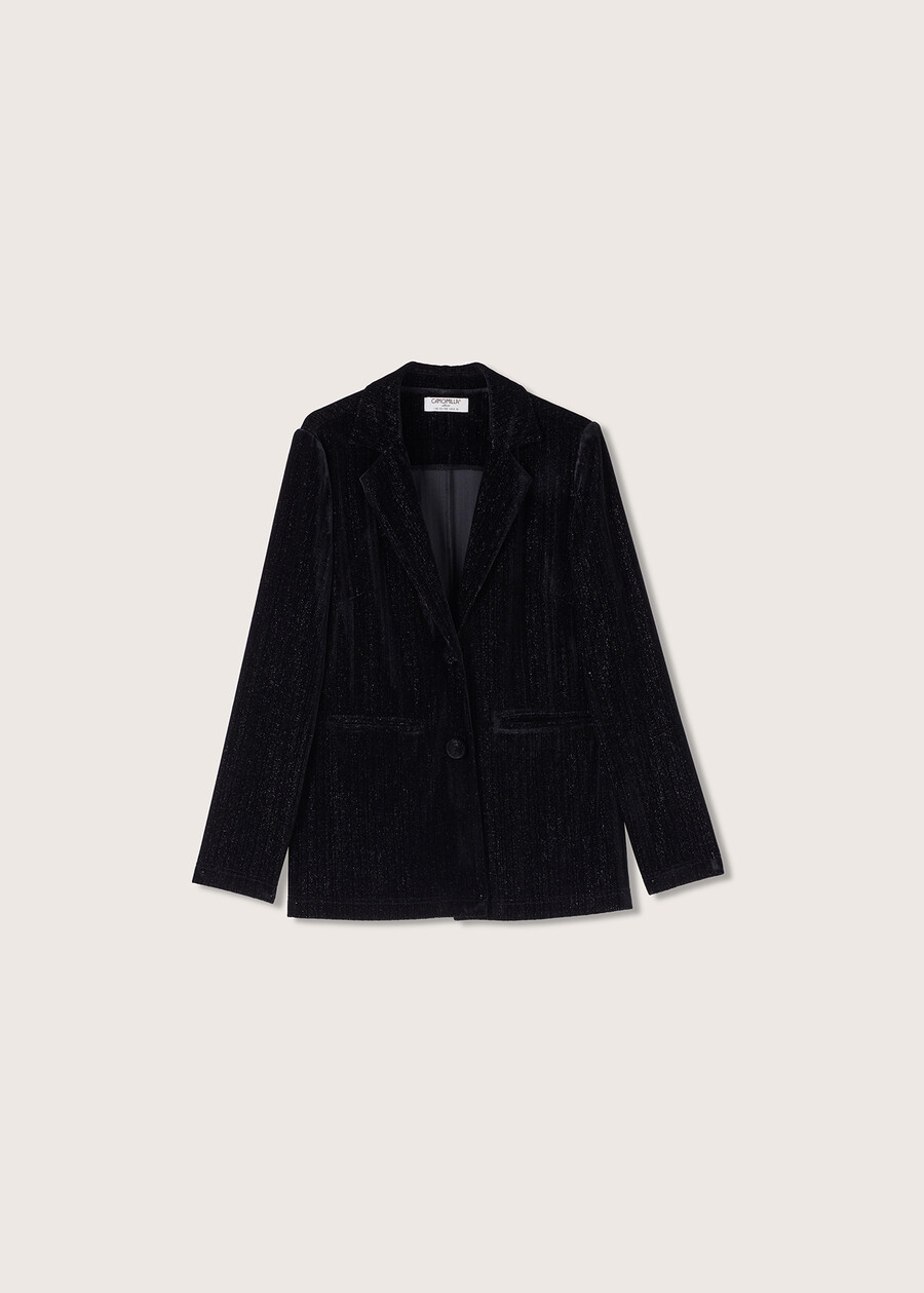 Gwendolin velvet and lurex blazer NERO BLACK Woman , image number 5