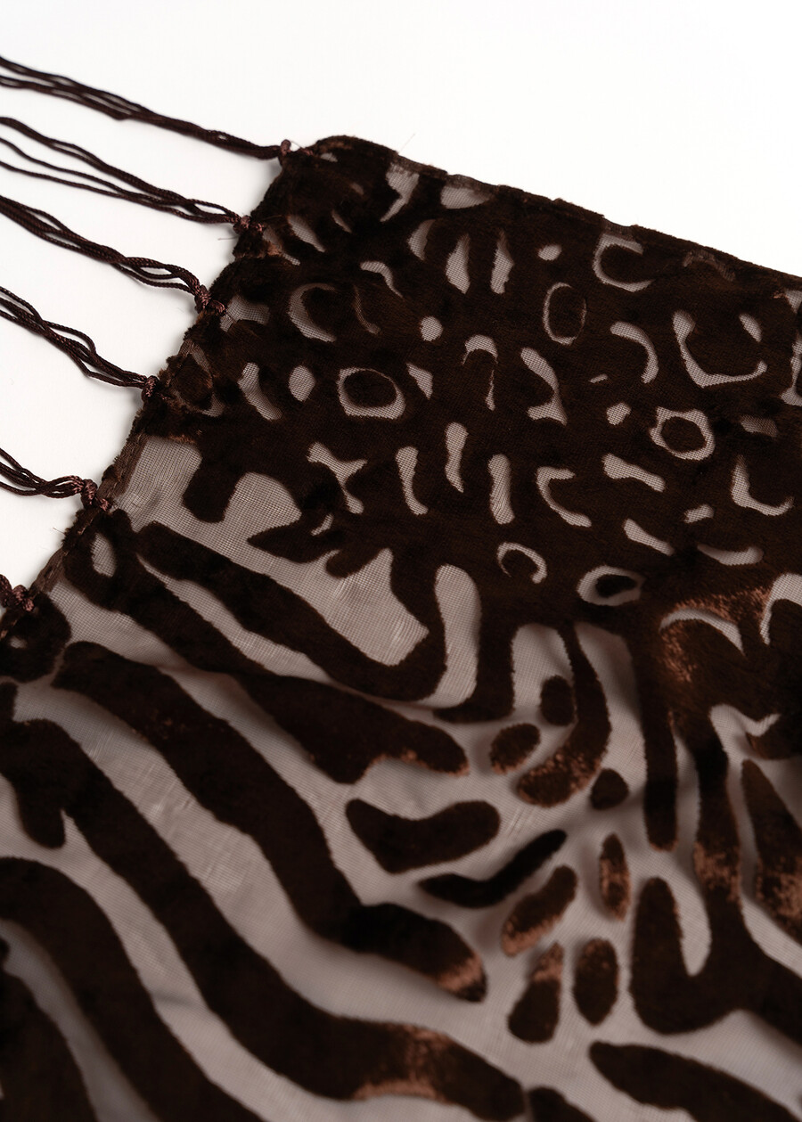 Sciarpa Shannon animalier devoré MARRONE CAFFEVIOLA PRUGNA Donna , immagine n. 3