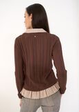 Cardigan Criss effetto doppio capo MARRONEBLU Donna immagine n. 3