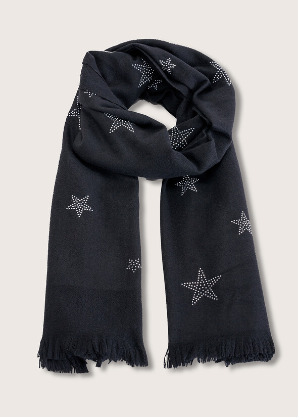 Sciarpa Stars con strass NERO BLACK Donna null
