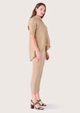 Pantalone Pierce 100% lino MARRONE TABACCO Donna immagine n. 2