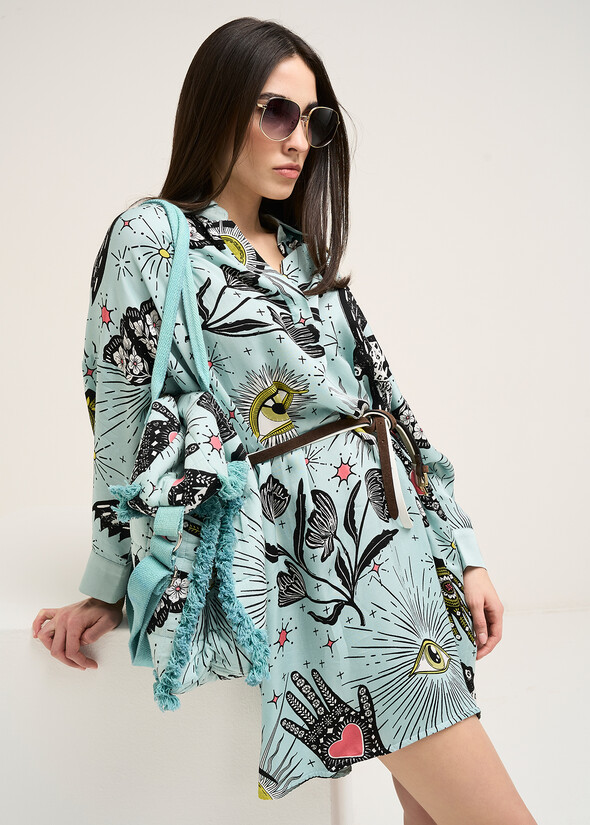 Camicia lunga Cady fantasia VERDE Donna null