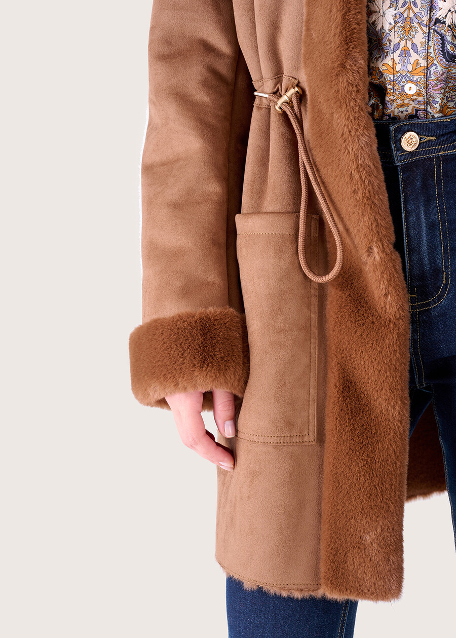 Cappotto Cathy in ecopelo MARRONE TIERRA Donna , immagine n. 4