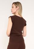 Top Toffee in maglia con micropaillettes MARRONE Donna immagine n. 3