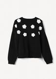 Marley sweater with 3D flowers NERO BLACK Woman image number 4