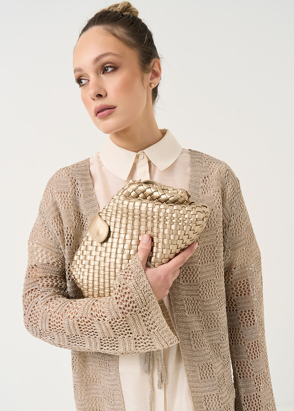 Brassina metallic leather pochette GOLD Woman null