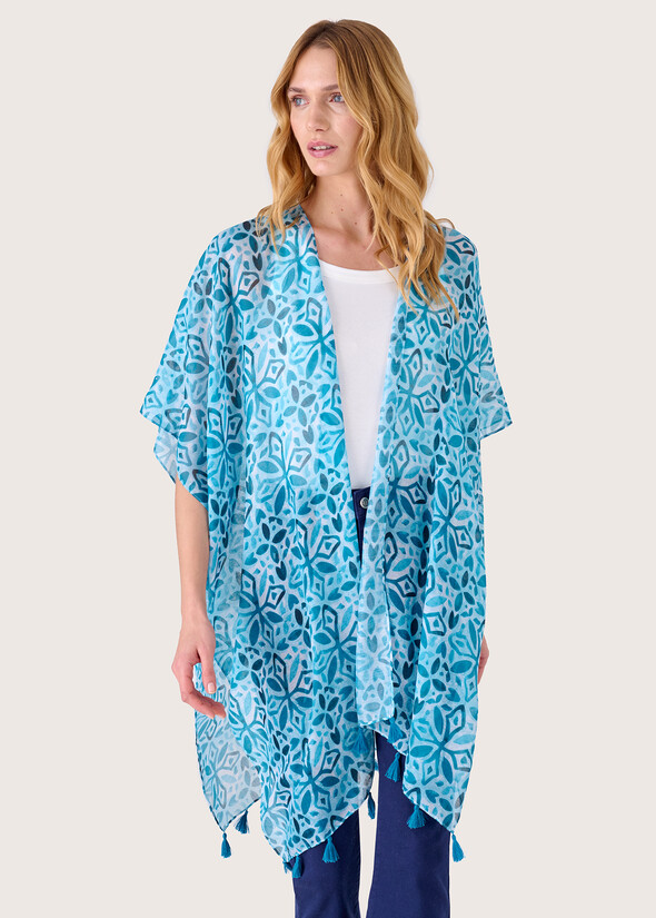 Maddy cape with majolica pattern  Woman null