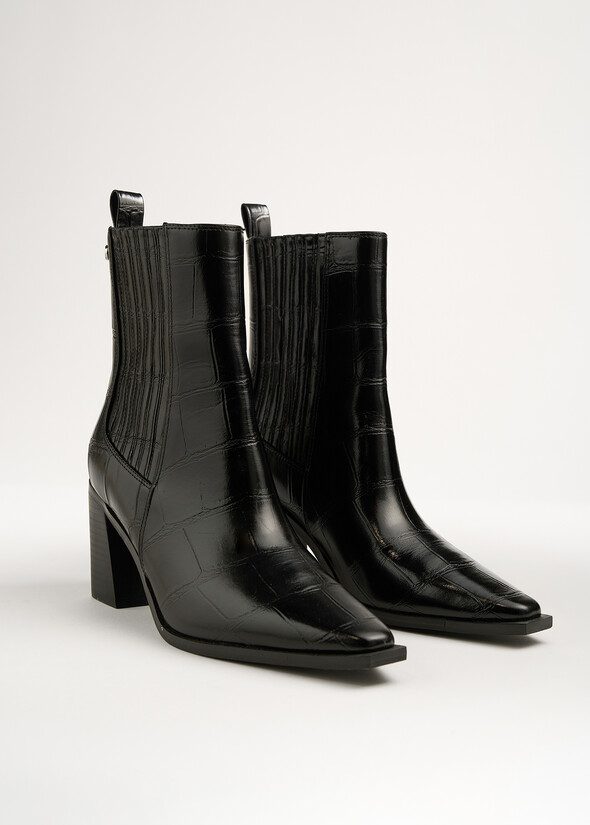 Stivaletto Sirena stile cowboy stampa cocco NERO Donna null