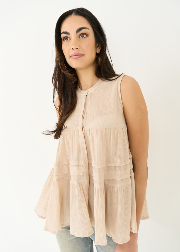 Thor cotton crepe top BEIGE Woman null