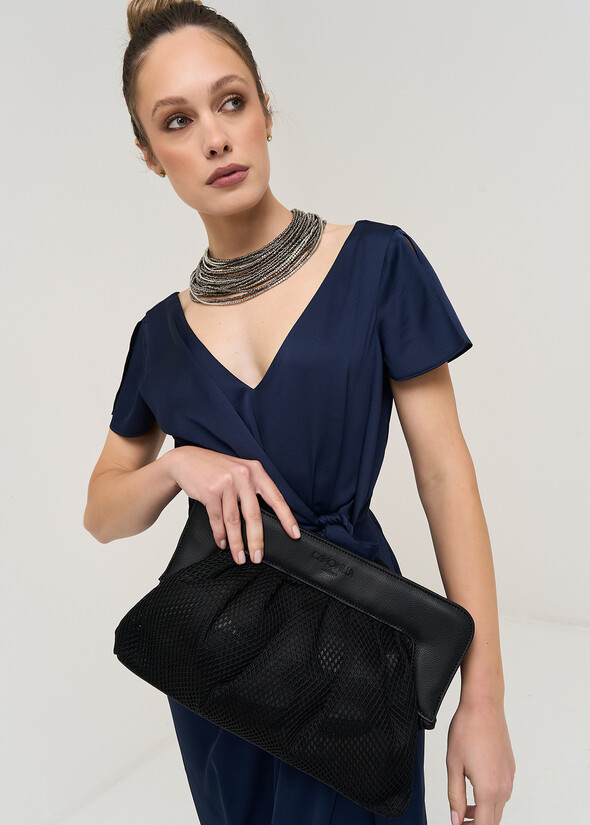Pochette Blackey in tessuto rete NERO BLACK Donna null