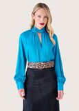 Chiara 100% viscose blouse BLUE COLONIAL Woman image number 1