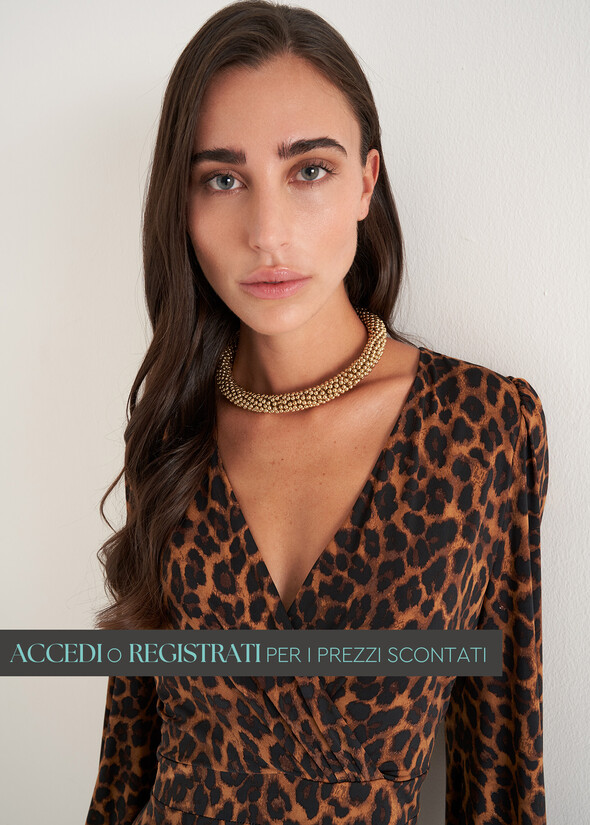 Glory choker necklace with microbeads GOLD Woman null