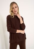 Milena knit top with micro-sequins MARRONE Woman image number 1