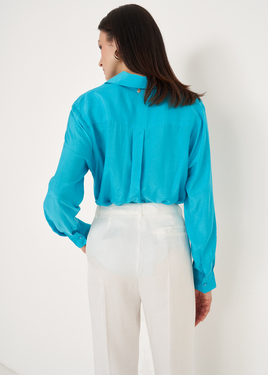 Campbell silk and viscose shirt BLUBEIGE LATTEBLUE TURCHESEVIOLA MULBERRY Woman , image number 5