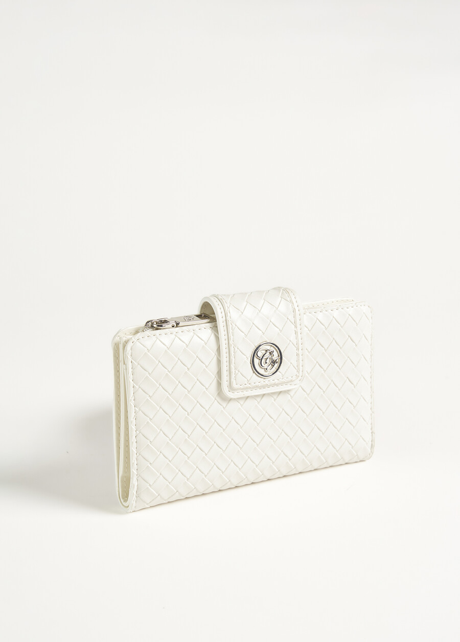 Percy woven eco-leather wallet BIANCO WHITE Woman , image number 1