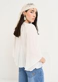 Blusa Betsy cotone e volant BIANCO WHITE Donna immagine n. 3