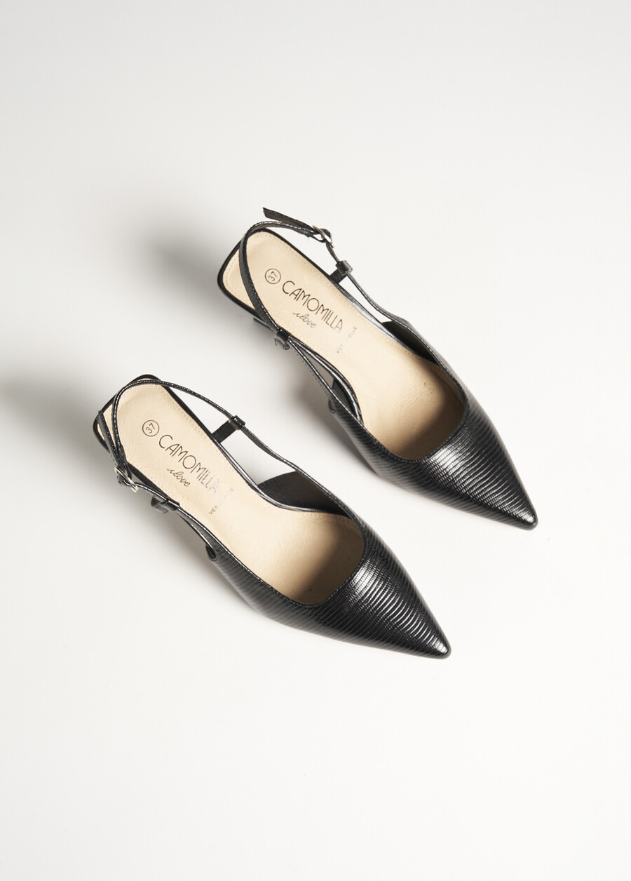 Snake slingback shoe NERO BLACK Woman , image number 3